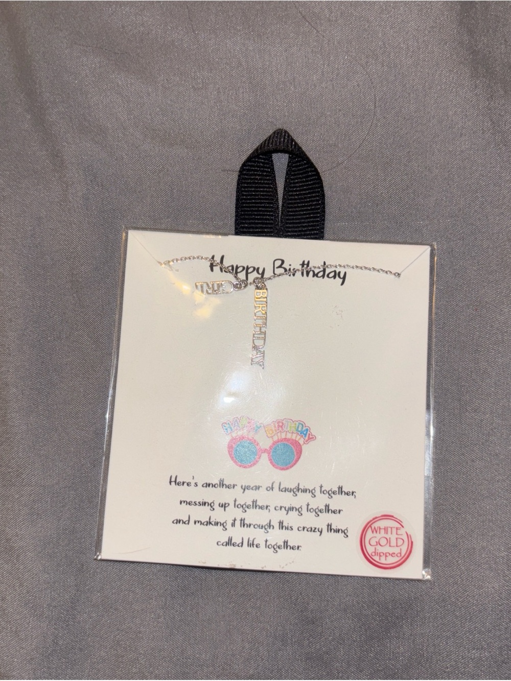Happy Birthday necklace silver